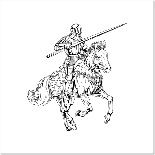 Medieval Knight on Horseback - Joust Wall Art by Modern Medieval Design